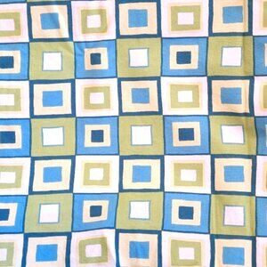 Kingsway Fabrics Mod Squad Roseguard Finish Turquoise Green Retro Squares 54” x
